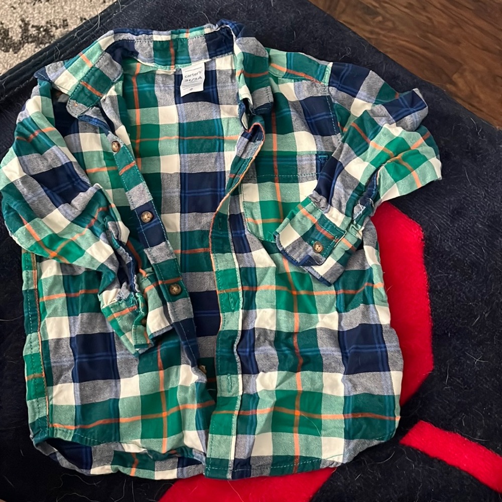 3T Boys Plaid Polo Carter’s